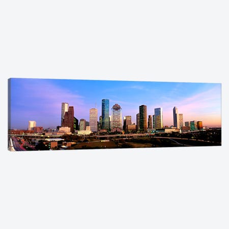 USATexas, Houston, twilight Canvas Print #PIM90} by Panoramic Images Art Print