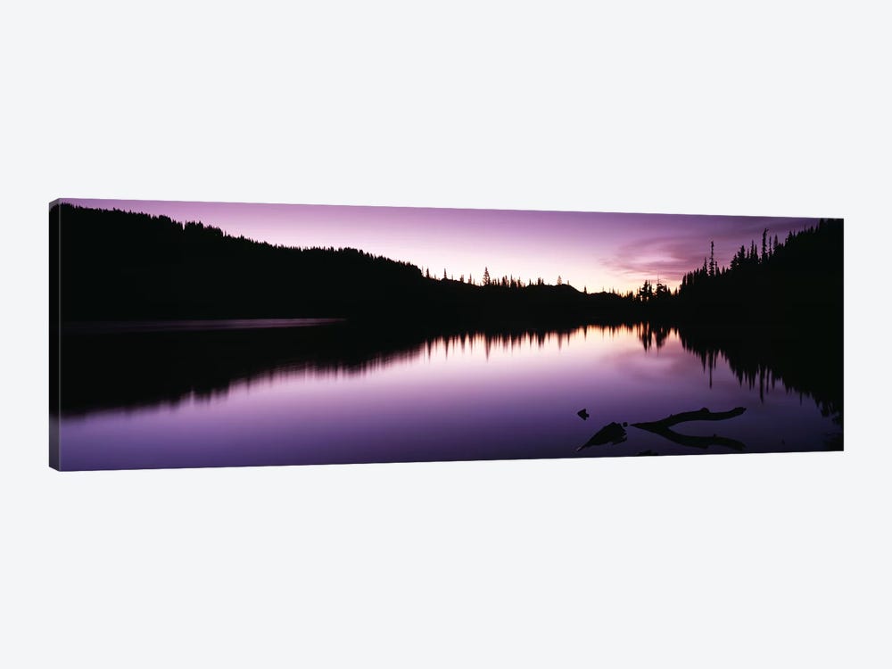 Reflection of trees in a lake, Mt Rainier, Mt Rainier National Park, Pierce County, Washington State, USA by Panoramic Images 1-piece Canvas Print