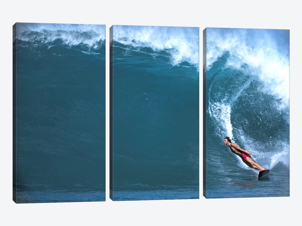 Man surfing in the sea 3-piece Canvas Art