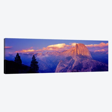 Cloudy Pastel Sunset Over Half Dome, Yosemite National Park, California, USA Canvas Print #PIM9115} by Panoramic Images Canvas Print