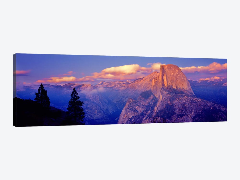 Cloudy Pastel Sunset Over Half Dome, Yosemite National Park, California, USA by Panoramic Images 1-piece Canvas Art