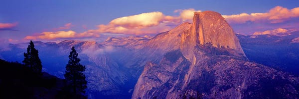 Panoramic Images: Cloudy Pastel Sunset Over Half Dome, Yosemite National Park, California, USA by Panoramic Images