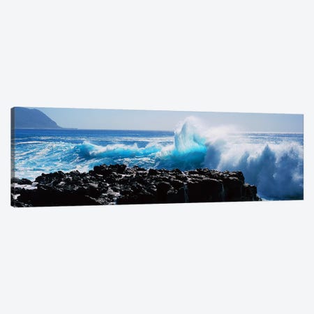 Waves breaking on rocks Canvas Print #PIM9118} by Panoramic Images Canvas Art
