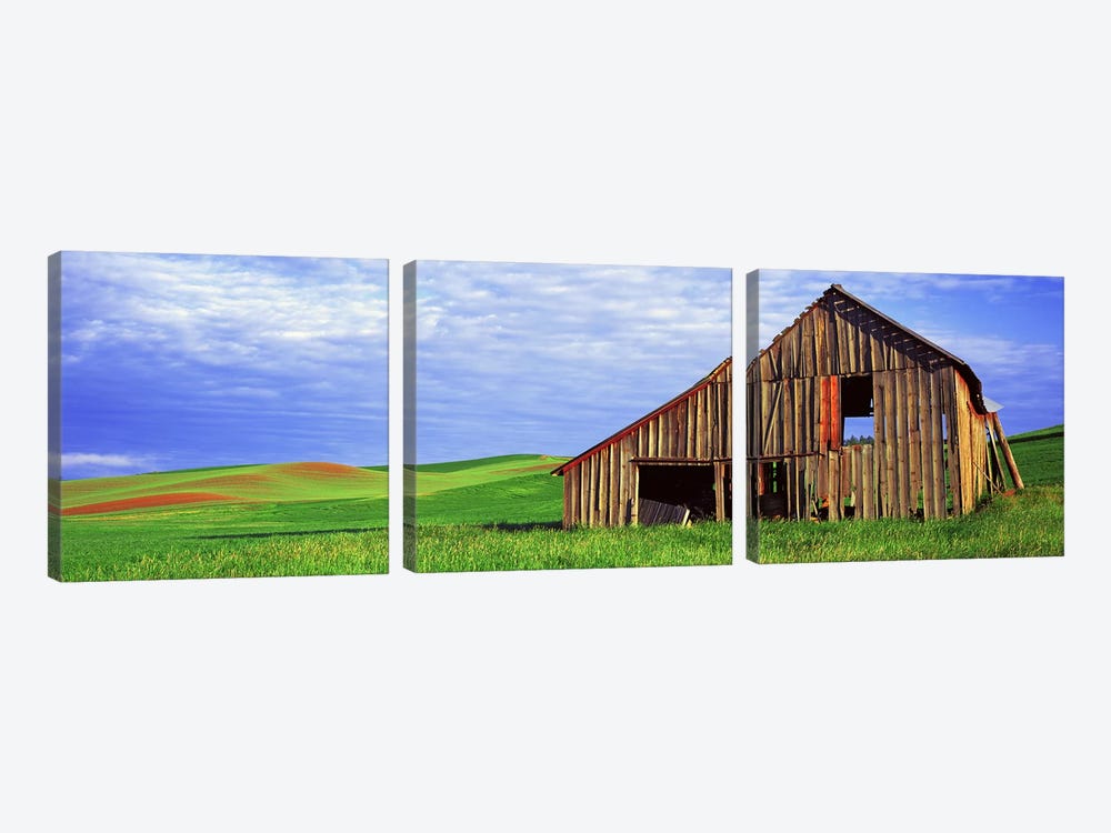 Dilapidated barn in a farm, Palouse, Whitman County, Washington State, USA by Panoramic Images 3-piece Art Print