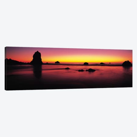 Sunset over rocks in the ocean, Big Sur, California, USA Canvas Print #PIM9139} by Panoramic Images Canvas Art