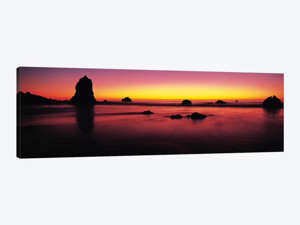 Sunset over rocks in the ocean, Big Sur, California, USA by Panoramic Images 1-piece Canvas Wall Art