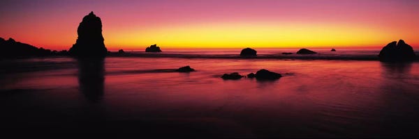 Big Sur: Sunset over rocks in the ocean, Big Sur, California, USA by Panoramic Images
