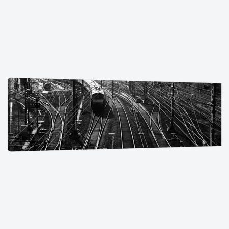 High angle view of a train on railroad track in a shunting yard, Germany Canvas Print #PIM914} by Panoramic Images Canvas Print