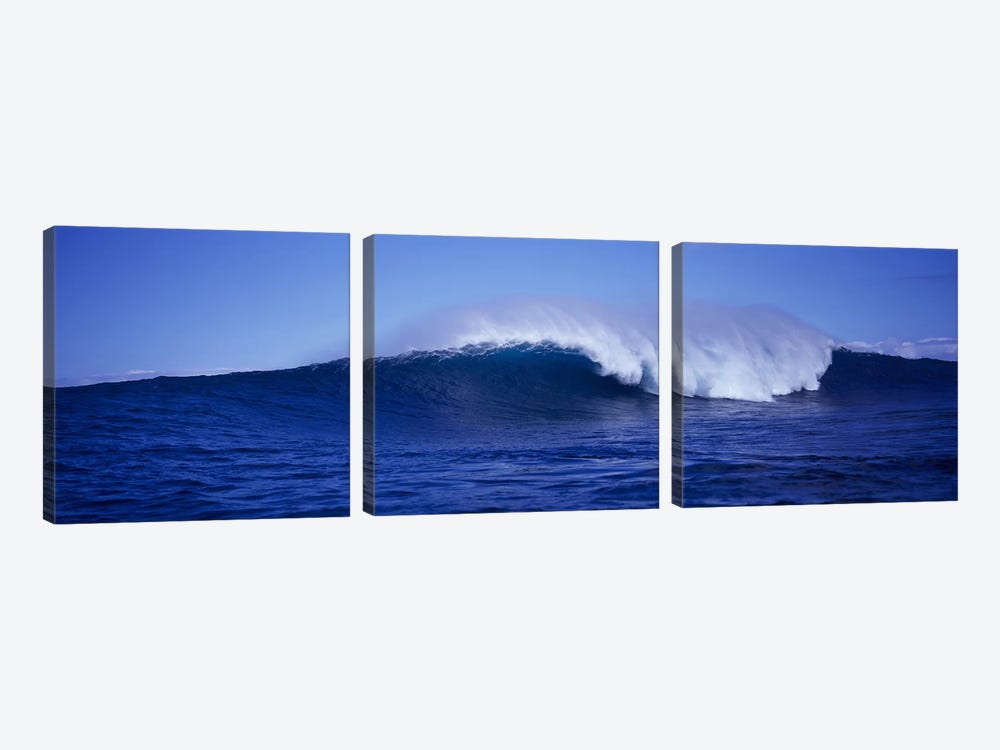 Waves splashing in the sea by Panoramic Images 3-piece Art Print