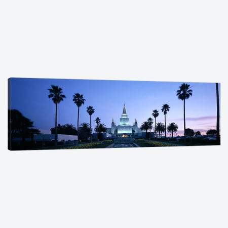 Formal garden in front of a temple, Oakland Temple, Oakland, Alameda County, California, USA Canvas Print #PIM9158} by Panoramic Images Canvas Wall Art