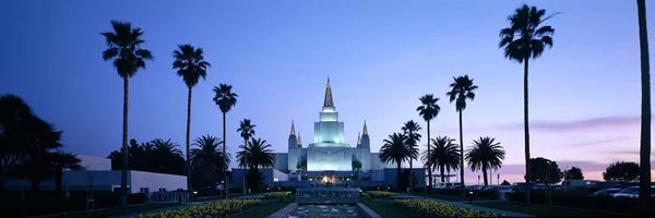 Oakland: Formal garden in front of a temple, Oakland Temple, Oakland, Alameda County, California, USA by Panoramic Images