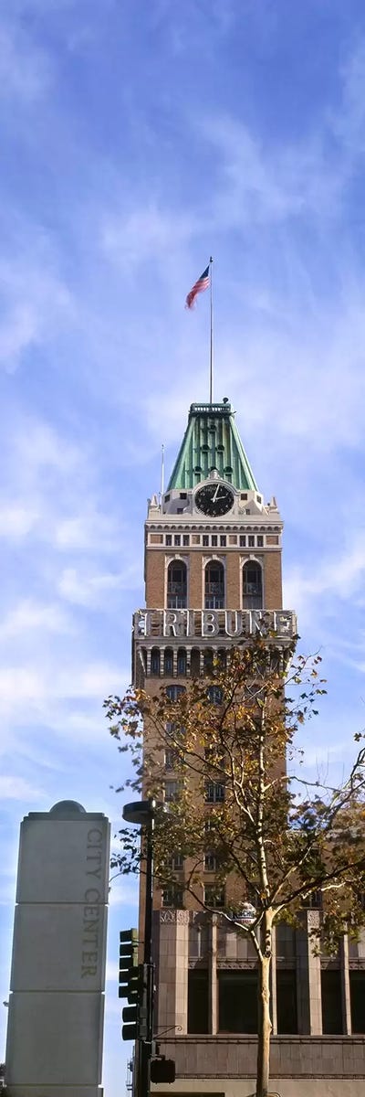 Low angle view of an office building, Tribune Tower, Oakland, Alameda County, California, USA by Panoramic Images canvas print