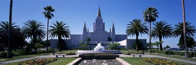 Formal garden in front of a temple, Oakland Temple, Oakland, Alameda County, California, USA #2 by Panoramic Images canvas print