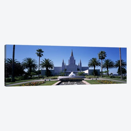 Formal garden in front of a temple, Oakland Temple, Oakland, Alameda County, California, USA #2 Canvas Print #PIM9165} by Panoramic Images Canvas Wall Art