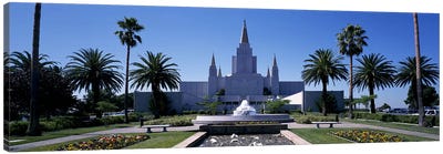 Formal garden in front of a temple, Oakland Temple, Oakland, Alameda County, California, USA #2 Canvas Art Print - Churches & Places of Worship