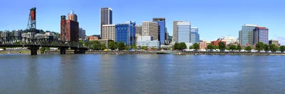 Buildings at the waterfront, Portland Rose Festival, Portland, Multnomah County, Oregon, USA 2010 by Panoramic Images acrylic art print