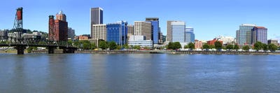 Buildings at the waterfront, Portland Rose Festival, Portland, Multnomah County, Oregon, USA by Panoramic Images acrylic art print