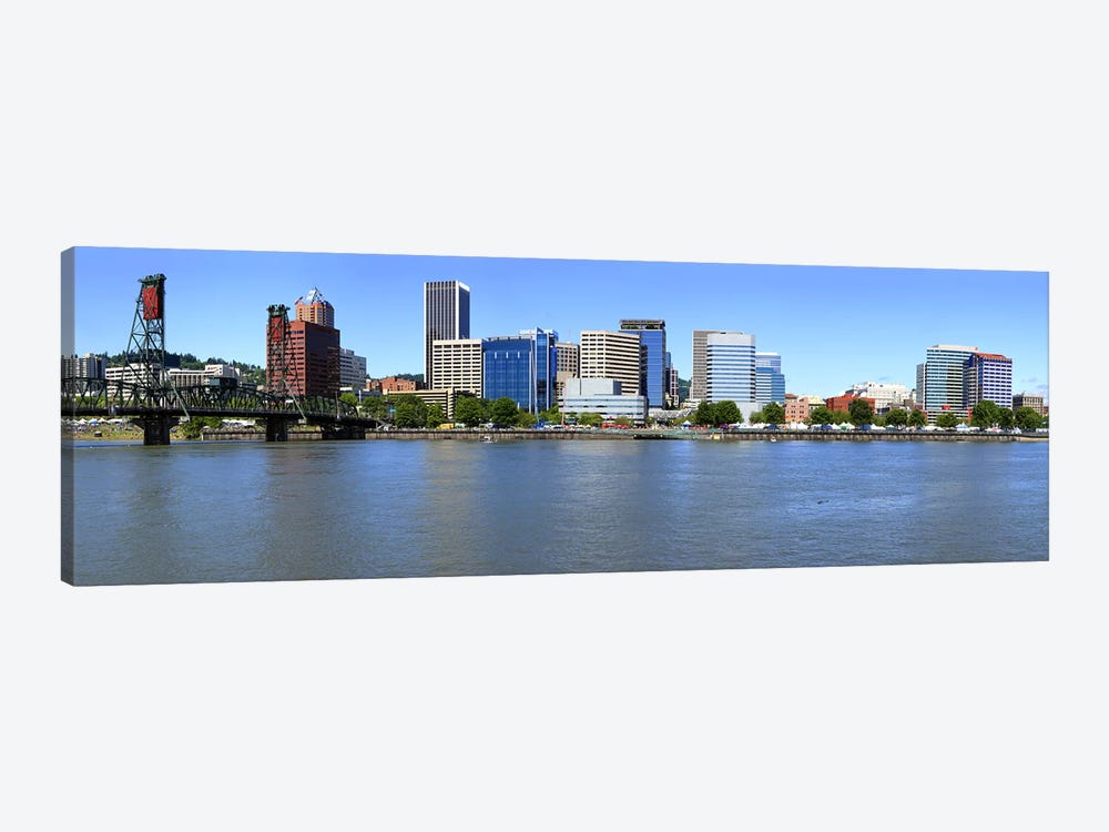 Buildings at the waterfront, Portland Rose Festival, Portland, Multnomah County, Oregon, USA by Panoramic Images 1-piece Canvas Art Print