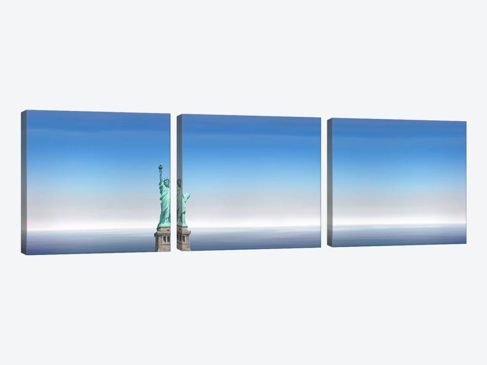 Low angle view of a statue, Statue Of Liberty, Manhattan, New York City, New York State, USA by Panoramic Images 3-piece Canvas Print