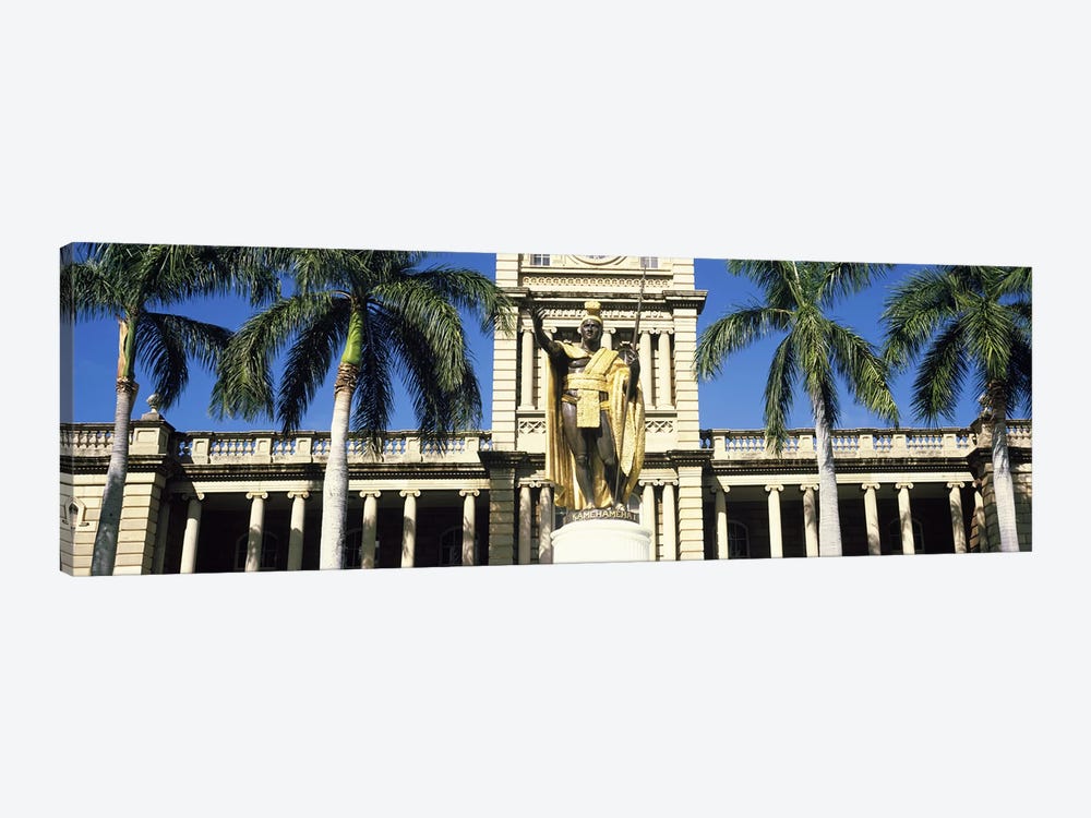 Statue of King Kamehameha in front of a government building, Aliiolani Hale, Honolulu, Oahu, Honolulu County, Hawaii, USA by Panoramic Images 1-piece Canvas Wall Art