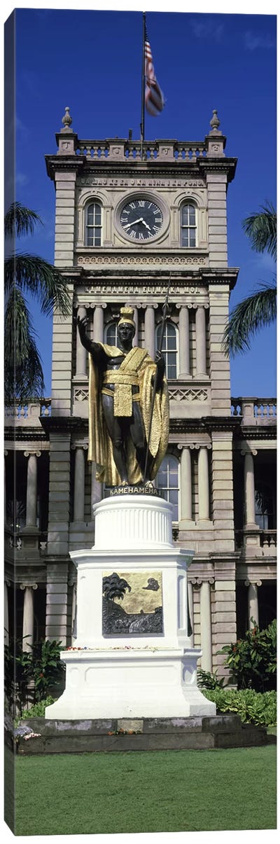 Statue of King Kamehameha in front of a government building, Aliiolani Hale, Honolulu, Oahu, Honolulu County, Hawaii, USA #2 Canvas Art Print - Monument Art