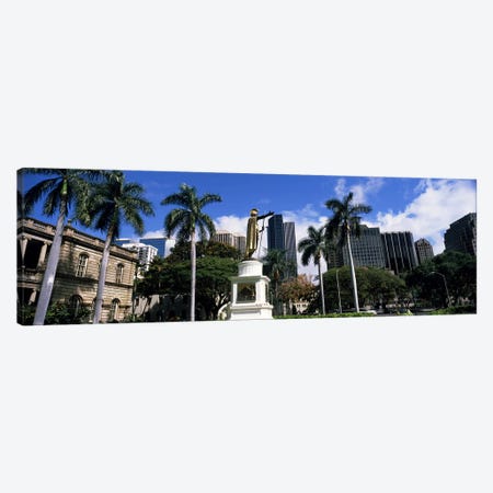 Statue of King Kamehameha in front of a government building, Aliiolani Hale, Honolulu, Oahu, Honolulu County, Hawaii, USA #3 Canvas Print #PIM9182} by Panoramic Images Canvas Art Print
