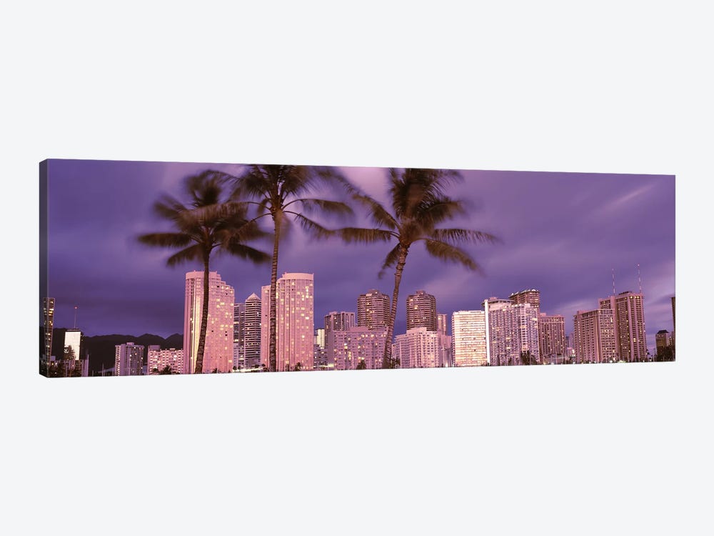 Buildings in a city, Honolulu, Oahu, Honolulu County, Hawaii, USA 2010 by Panoramic Images 1-piece Canvas Print