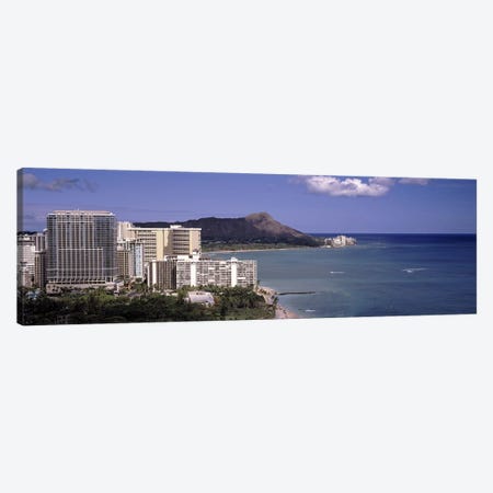 Buildings at the waterfront, Honolulu, Oahu, Honolulu County, Hawaii, USA 2010 Canvas Print #PIM9184} by Panoramic Images Canvas Art