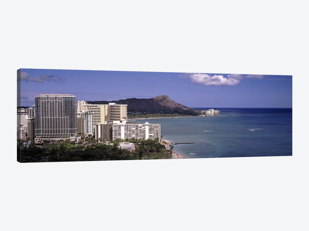 Buildings at the waterfront, Honolulu, Oahu, Honolulu County, Hawaii, USA 2010 by Panoramic Images 1-piece Canvas Wall Art