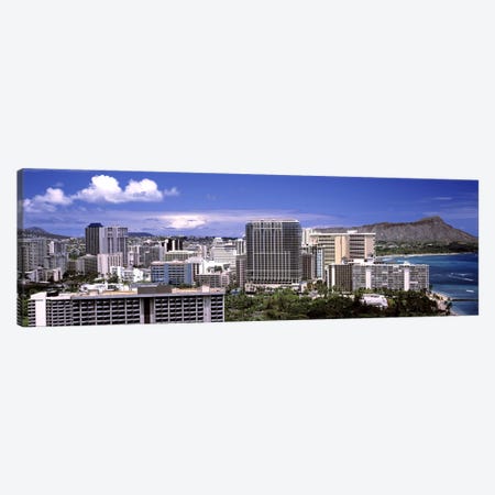 Buildings at the waterfront, Honolulu, Oahu, Honolulu County, Hawaii, USA 2010 #2 Canvas Print #PIM9185} by Panoramic Images Canvas Wall Art