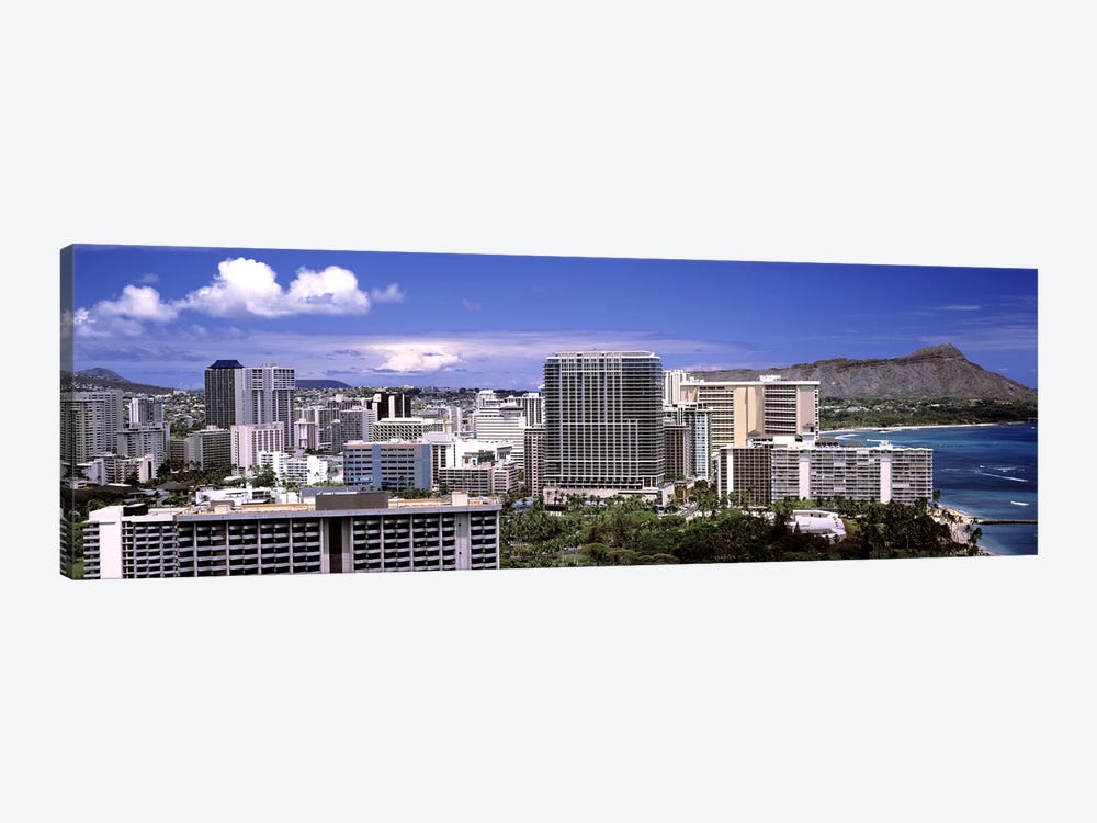 Buildings at the waterfront, Honolulu, Oahu, Honolulu County, Hawaii, USA 2010 #2 by Panoramic Images 1-piece Canvas Art Print