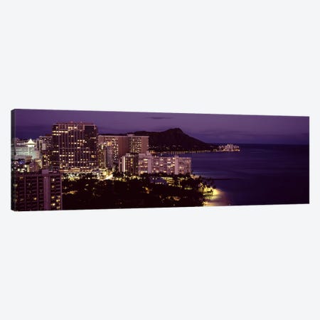 Buildings at the waterfront, Honolulu, Oahu, Honolulu County, Hawaii, USA Canvas Print #PIM9186} by Panoramic Images Canvas Artwork