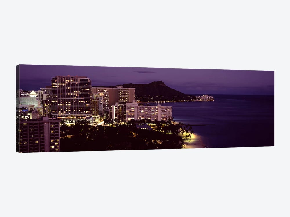 Buildings at the waterfront, Honolulu, Oahu, Honolulu County, Hawaii, USA by Panoramic Images 1-piece Canvas Art