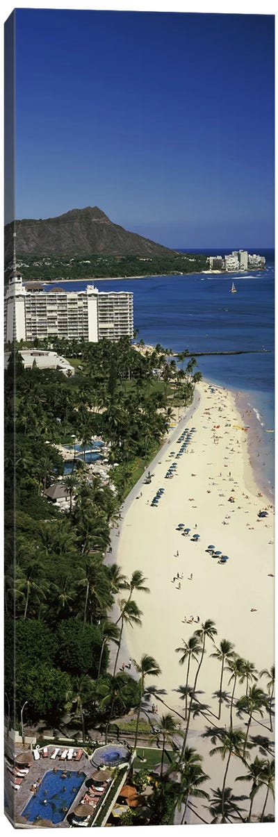 Buildings at the waterfront, Honolulu, Oahu, Honolulu County, Hawaii, USA #4 Canvas Art Print - Aerial Beaches 
