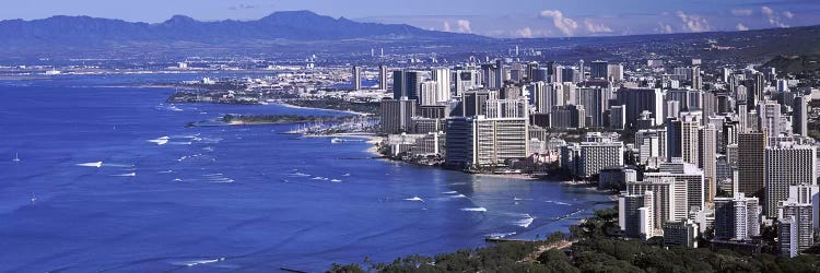 High angle view of a city at waterfront, Honolulu, Oahu, Honolulu County, Hawaii, USA 2010 #2