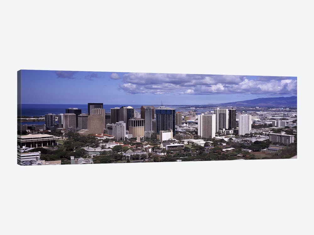 High angle view of a city, Honolulu, Oahu, Honolulu County, Hawaii, USA 2010 by Panoramic Images 1-piece Canvas Artwork