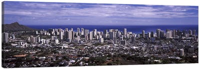 High angle view of a city, Honolulu, Oahu, Honolulu County, Hawaii, USA 2010 #2 Canvas Art Print - Honolulu Art