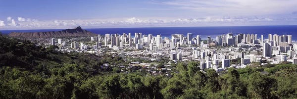 Honolulu: High angle view of a city, Honolulu, Oahu, Honolulu County, Hawaii, USA 2010 #4 by Panoramic Images