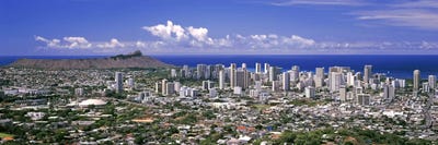 High angle view of a city, Honolulu, Oahu, Honolulu County, Hawaii, USA 2010 #5 by Panoramic Images multi panel art
