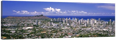 High angle view of a city, Honolulu, Oahu, Honolulu County, Hawaii, USA 2010 #5 Canvas Art Print - Honolulu Art