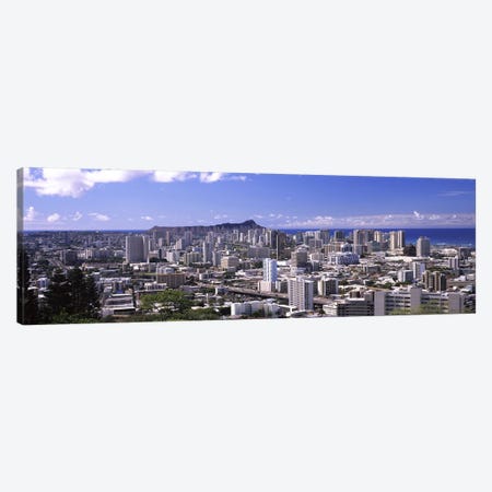 High angle view of a city, Honolulu, Oahu, Honolulu County, Hawaii, USA Canvas Print #PIM9201} by Panoramic Images Canvas Art