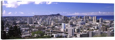 High angle view of a city, Honolulu, Oahu, Honolulu County, Hawaii, USA Canvas Art Print - Honolulu Art