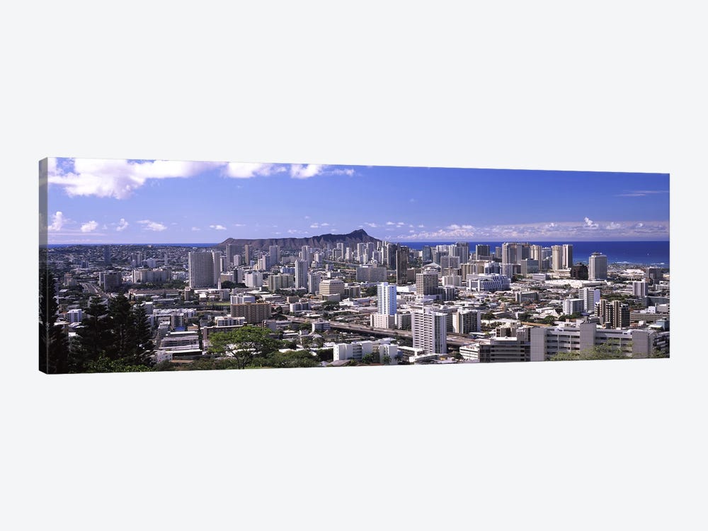High angle view of a city, Honolulu, Oahu, Honolulu County, Hawaii, USA by Panoramic Images 1-piece Canvas Art Print