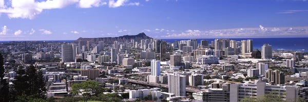 Honolulu: High angle view of a city, Honolulu, Oahu, Honolulu County, Hawaii, USA by Panoramic Images