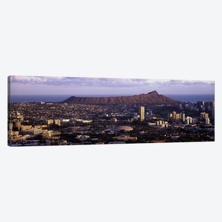 High angle view of a cityHonolulu, Oahu, Honolulu County, Hawaii, USA Canvas Print #PIM9202} by Panoramic Images Canvas Wall Art