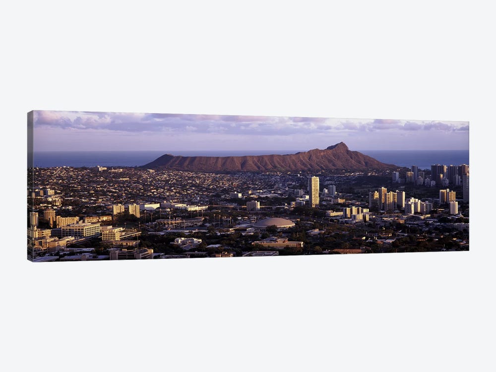 High angle view of a cityHonolulu, Oahu, Honolulu County, Hawaii, USA by Panoramic Images 1-piece Canvas Artwork