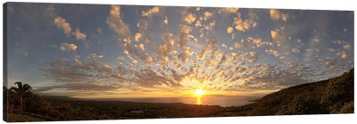 Sunset over the Pacific ocean, Kealakekua Bay, Kona Coast, Kona, Hawaii, USA Canvas Art Print - Hawaii Art
