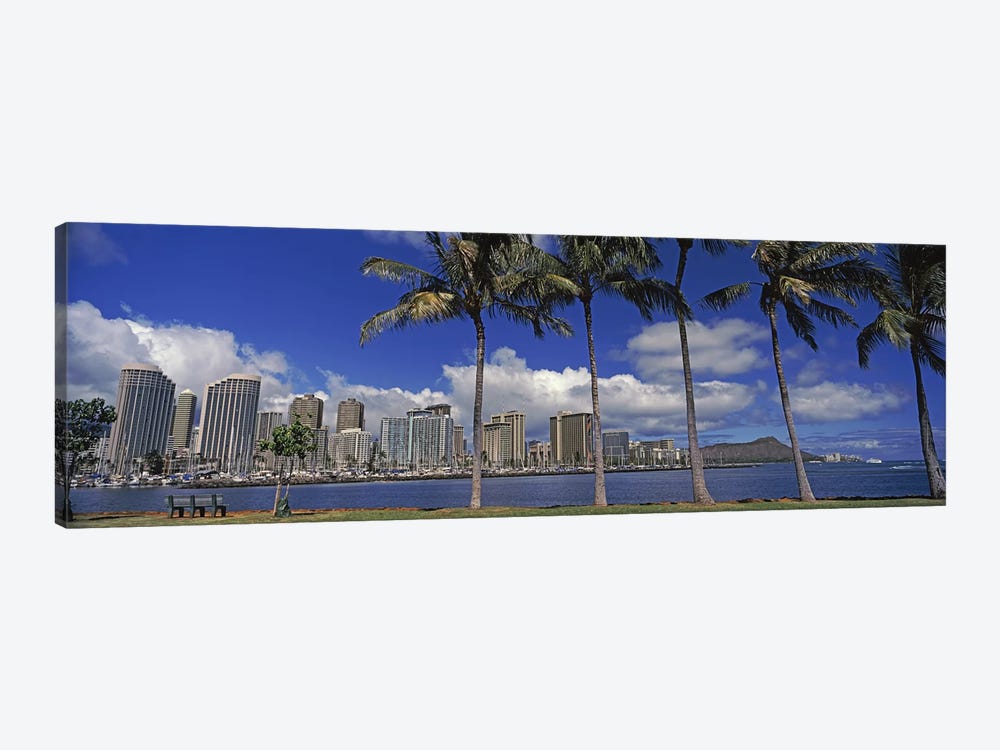 Skyscrapers at the waterfront, Honolulu, Hawaii, USA 2010 by Panoramic Images 1-piece Canvas Print