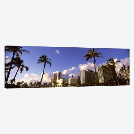 Low angle view of skyscrapers, Honolulu, Hawaii, USA 2010 Canvas Print #PIM9215} by Panoramic Images Canvas Wall Art