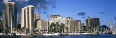 Boats docked at a harbor, Honolulu, Hawaii, USA 2010 by Panoramic Images multi panel art
